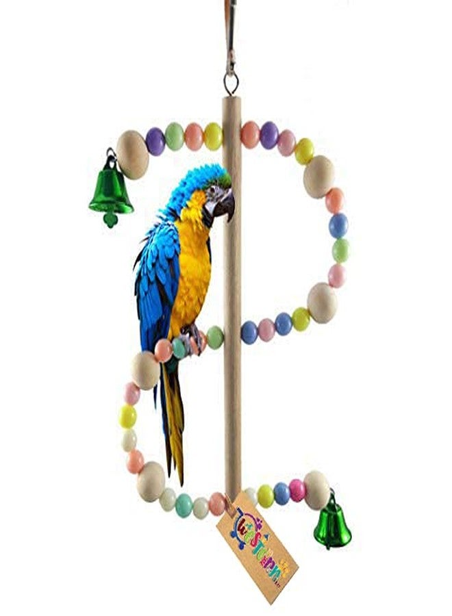 Western Era Playful Natural Wood Bead Swing Toy for Birds (Pack of 2) - Image 1